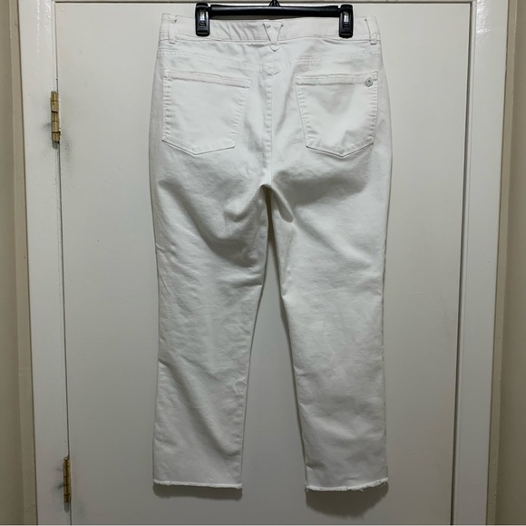 Democracy ab-solution fringe leg size 12 white jeans - Picture 2 of 13